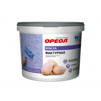 Краска ОРЕОЛ фактурная водно-дисперс.полиакрил. 8кг для наружных и внутренних работ (белая)